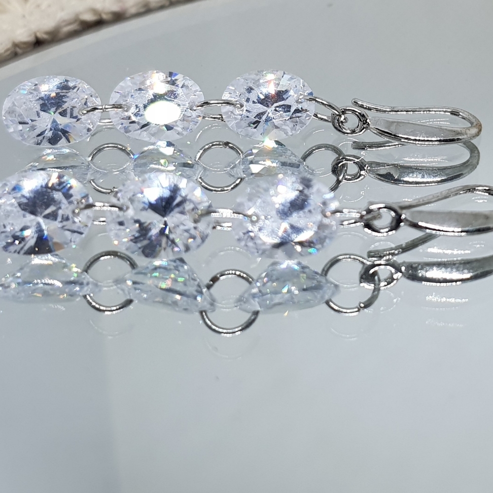 Swarovski Crystal Oval Drop Earrings - Picture 2 of 5